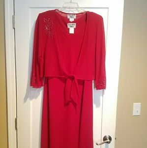 Plaza South Woman Red Dress with Embellishments